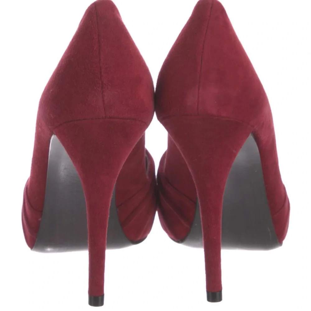 Stuart Weitzman Burgundy slingback Suede Shoes - Picture 4 of 5